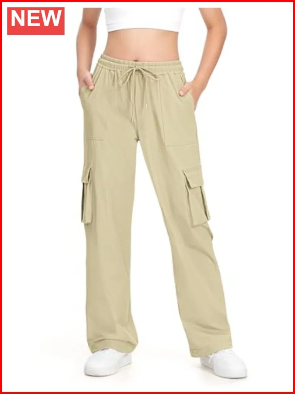 Girls Cargo Pants Lightweight Water Resistant Hiking Joggers with Pockets